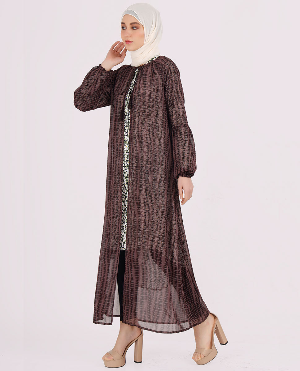 Round Collar Printed Summer Outerwear