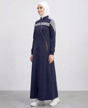 Navy Grey Sporty Contrast Jilbab