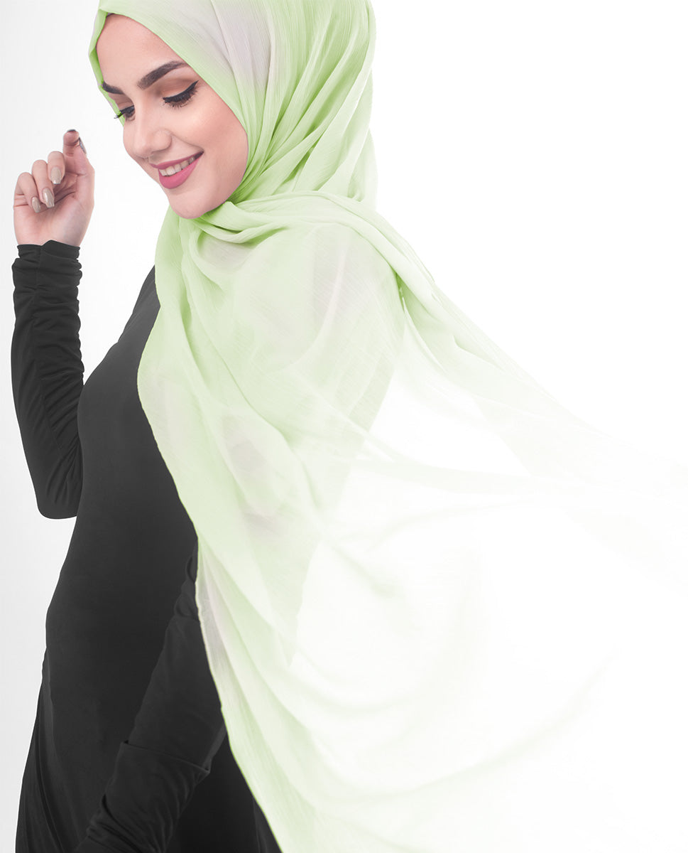 Lemon Grass Poly Chiffon Scarf