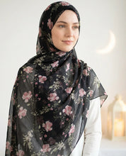 Midnight Blossom – Printed Georgette Hijab