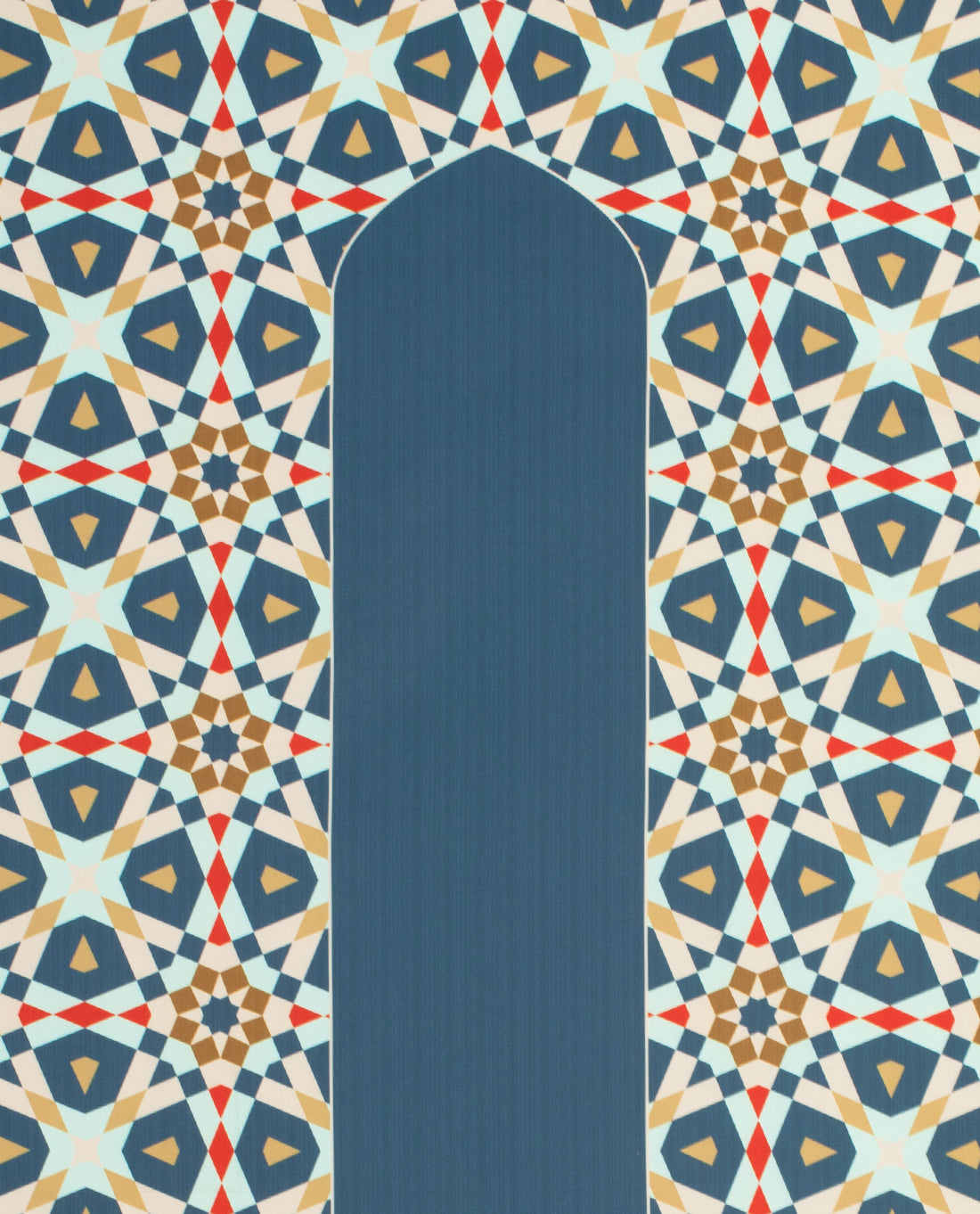 Geometric arch-shaped prayer mat rug