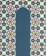 Geometric arch-shaped prayer mat rug