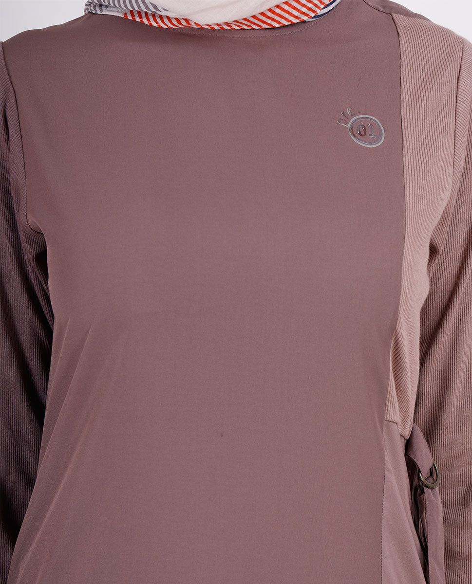 Purple Peppercorn Round Collar Jilbab