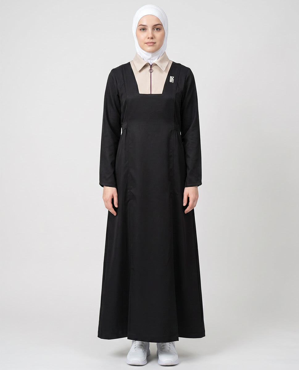 Modern Muse Box Pleat Jilbab - Black