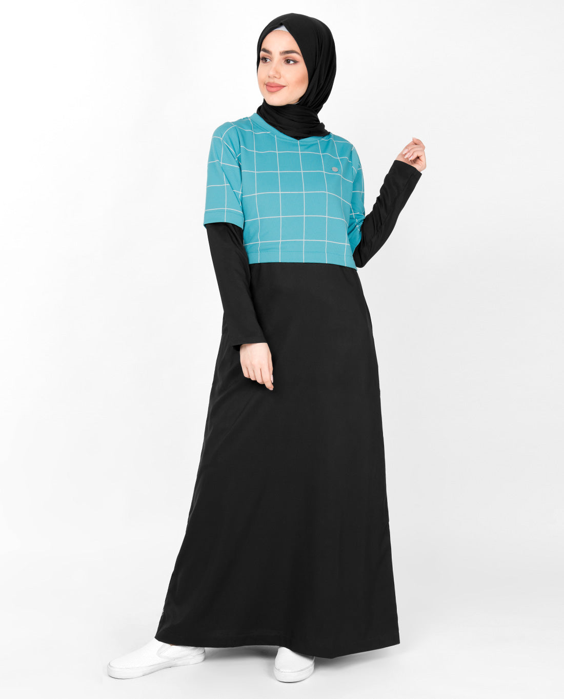 Blue Checkered Jilbab