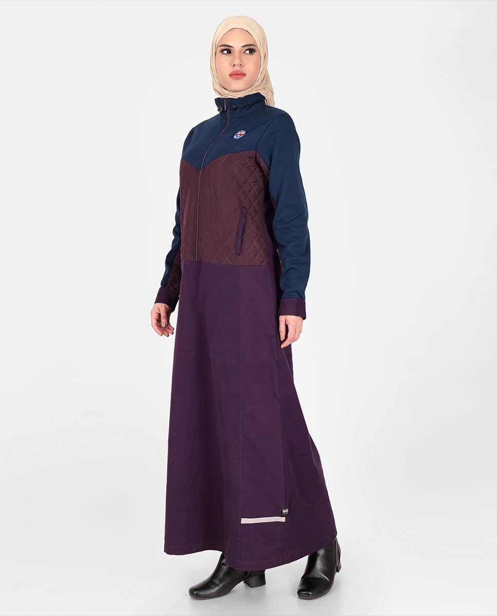 Mystic Plum High Neck Collared Winter Jilbab