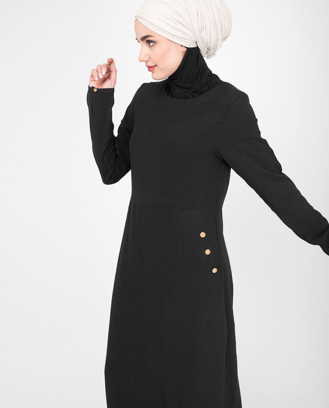 Cross Pocket Classic Black Jilbab