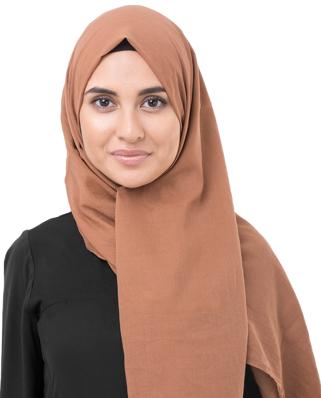 Hazel Brown Cotton Voile Scarf