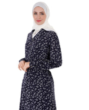 Navy All Over Print Abaya