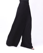 Overlap Wide Leg Black Trouser