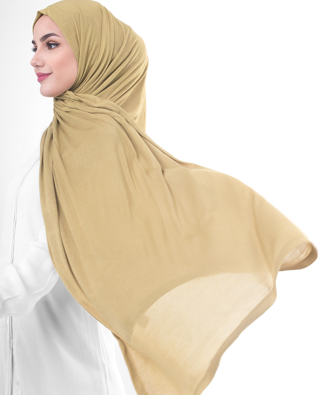 Latte Beige Viscose Jersey Scarf