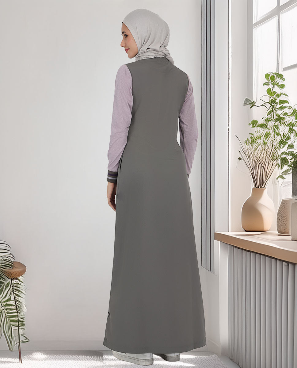 Urban Grey Contrast Color Jilbab