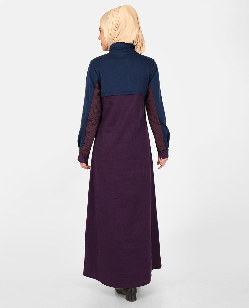 Mystic Plum High Neck Collared Winter Jilbab