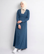 Modern Muse Box Pleat Jilbab - Teal Blue