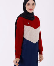 Colour Panel & Floral Print Jilbab