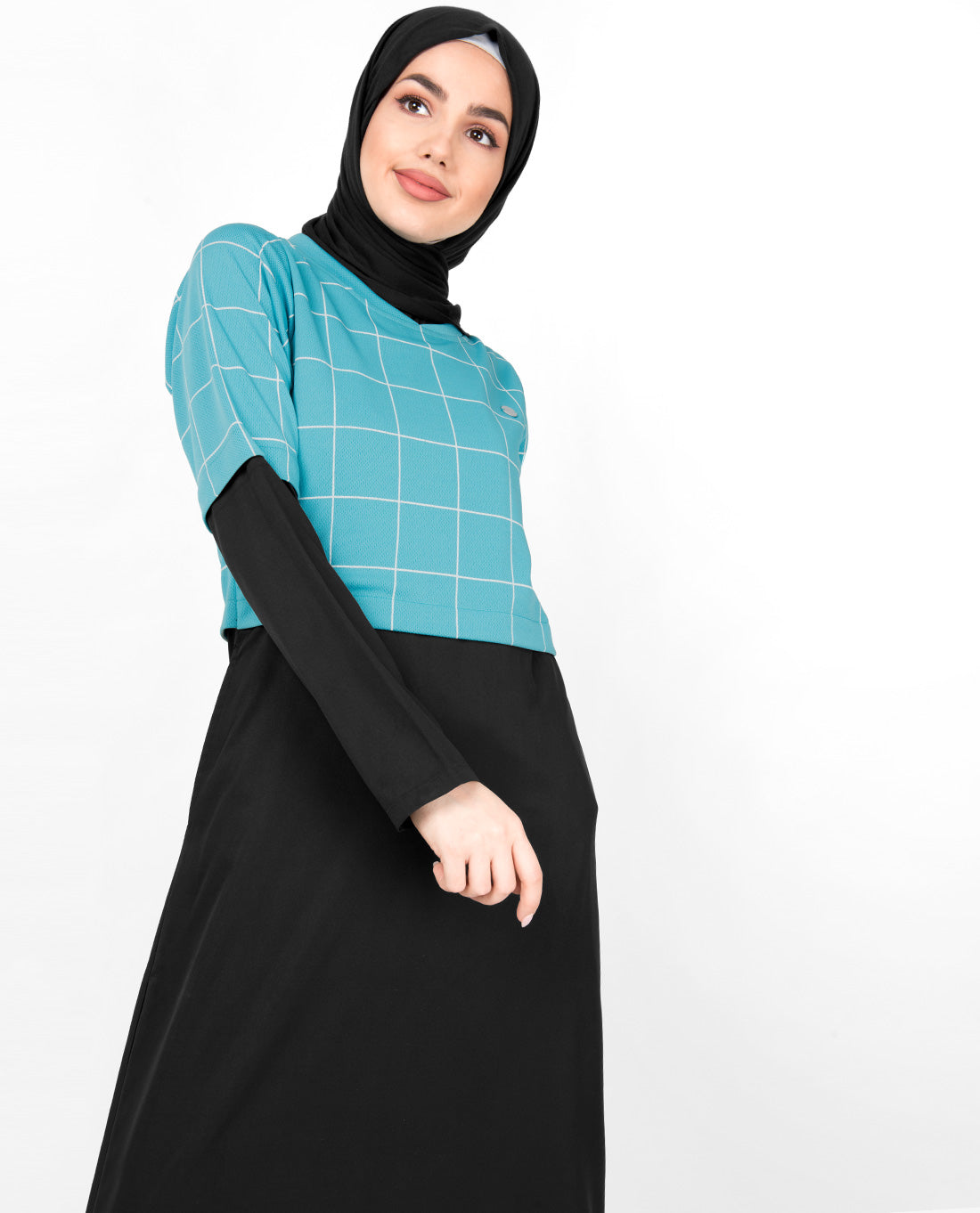 Blue Checkered Jilbab