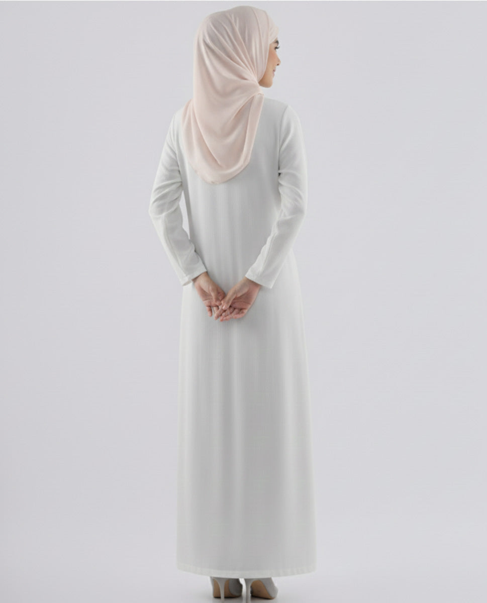 Rayon Full Sleeve Slip Dress - Light Grey