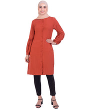 Coral With Back Embroidery Shirt Dress