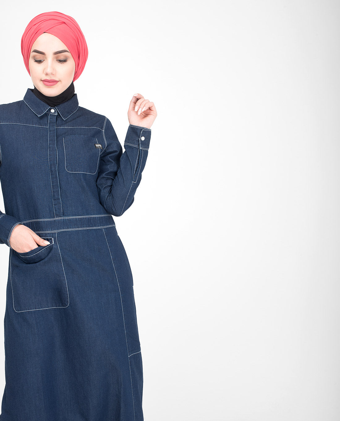 Fine Denim Detail Jilbab