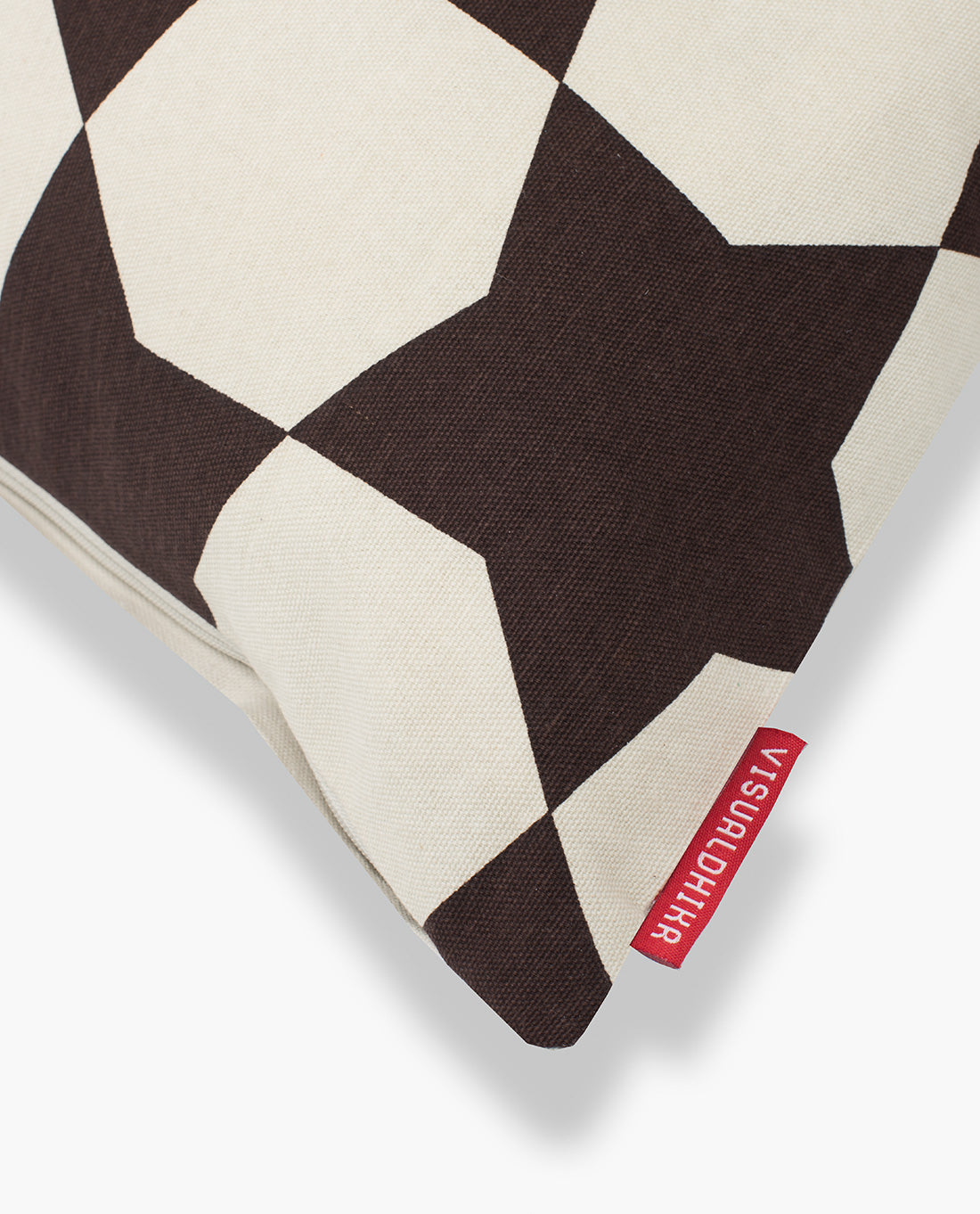 Islamic Geometry Print Cushion Cover - Brown / Gold