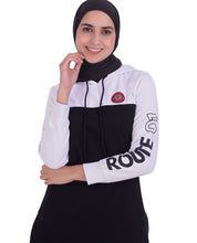 Black & White Hoody Top With Print