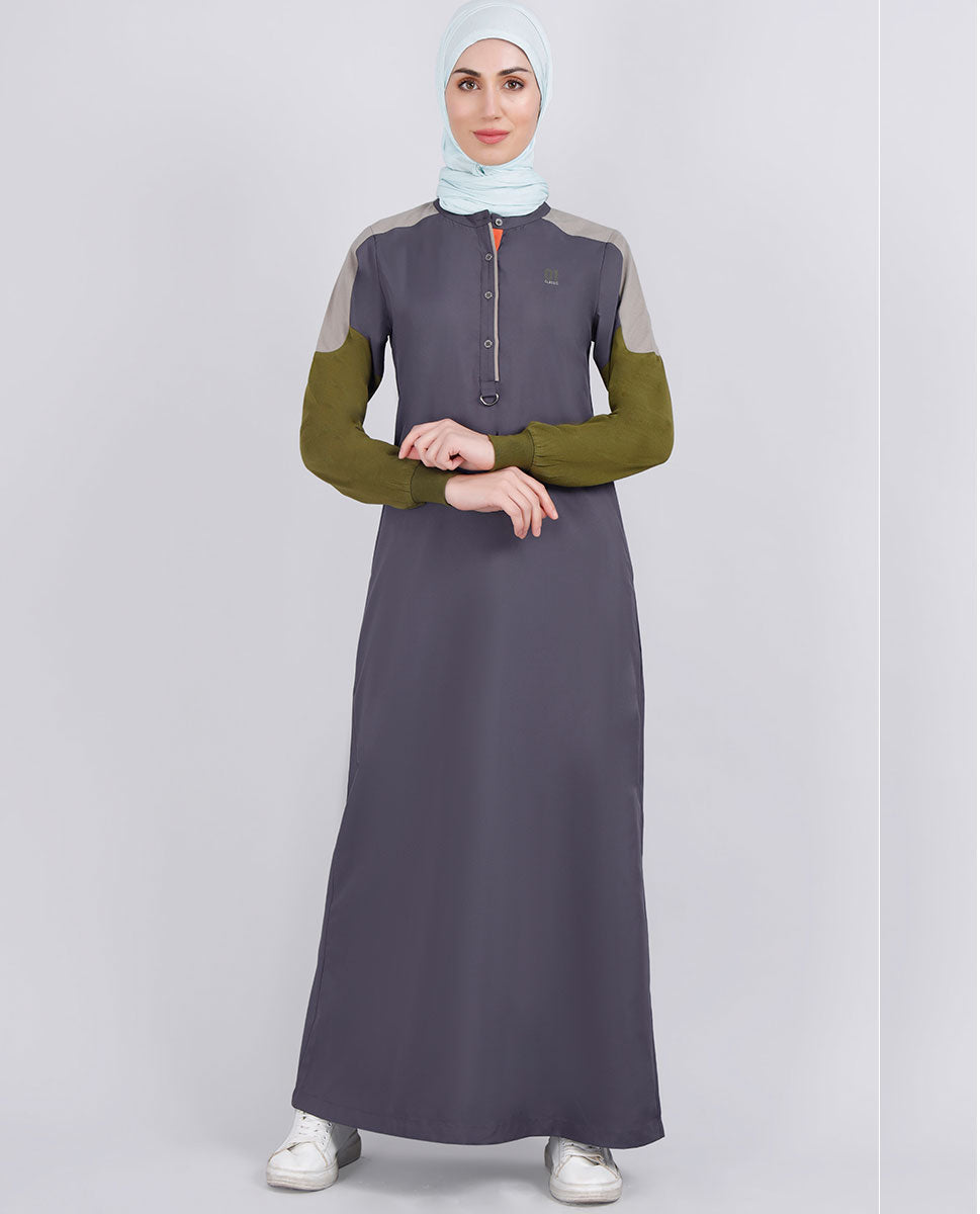 Olive Dab Anthracite Grey Jilbab