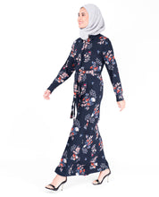 Floral Self Tie Belt Abaya