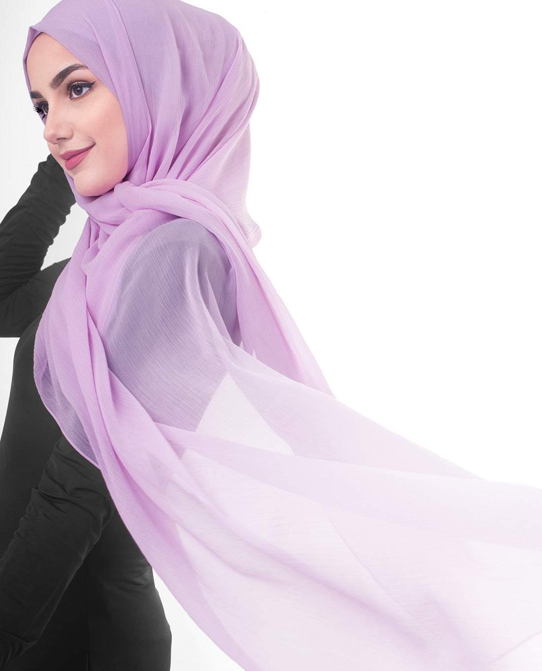 Violet Tulle Poly Chiffon Scarf