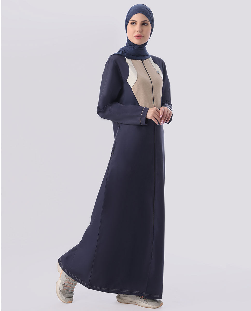 Midnight Blue Full Front Open Jilbab