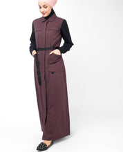 Plum Contrast Sleeve Winter Jilbab