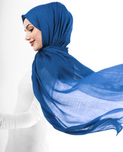 Classic Blue Cotton Voile Scarf