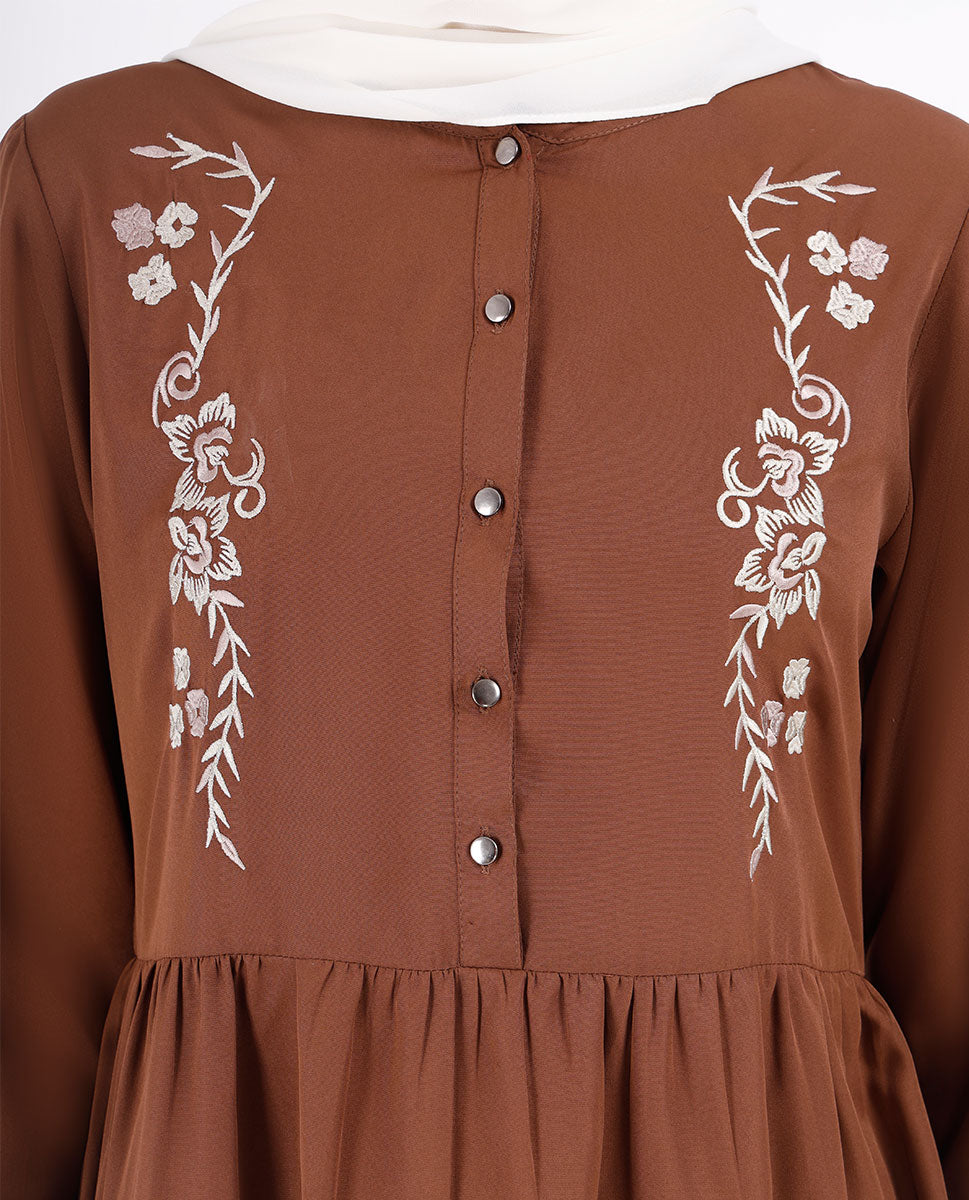 Cinnamon Splash Embroidered Top