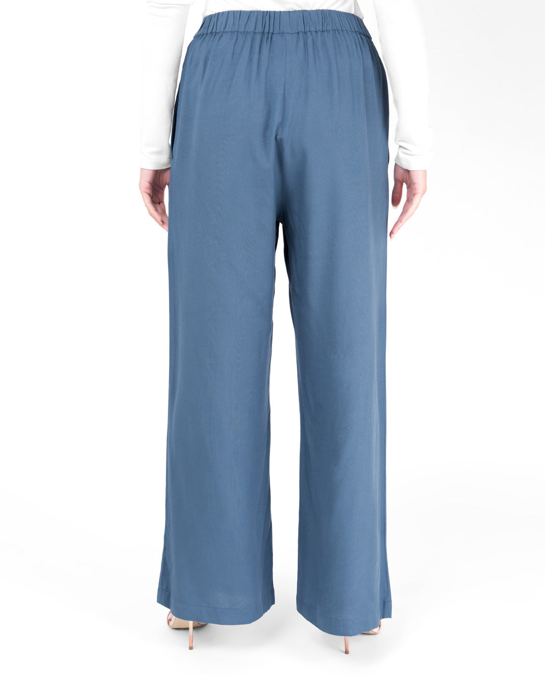 Extendable Waist Blue Palazzo Trouser