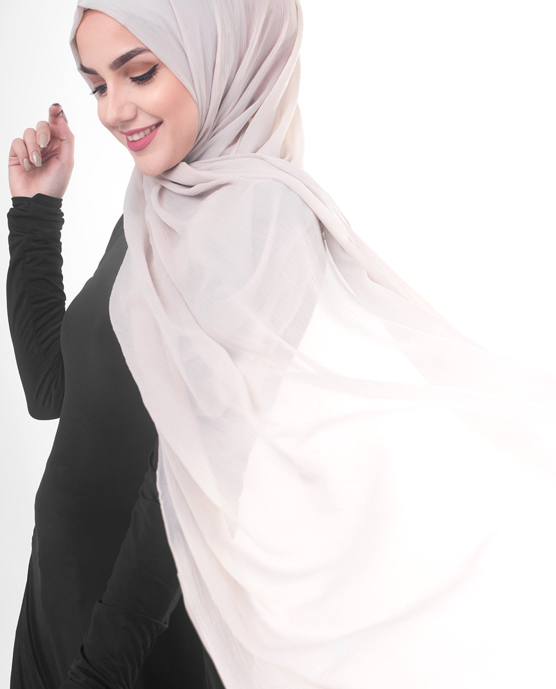 Silver Cloud Poly Chiffon Scarf