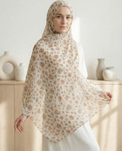 Ivory Bloom – Printed Georgette Hijab