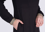 Midnight Black Embroidered Abaya