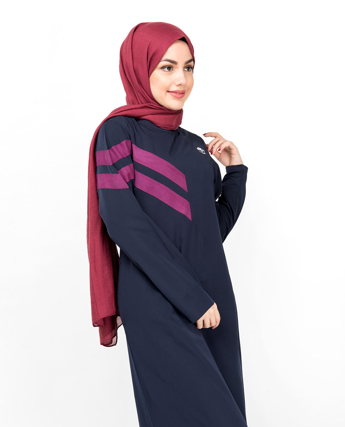 Double Stripe Navy Casual Jilbab