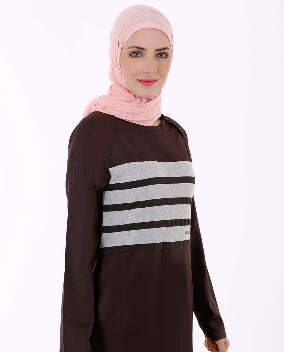 Contrast Jersey Striper Jilbab