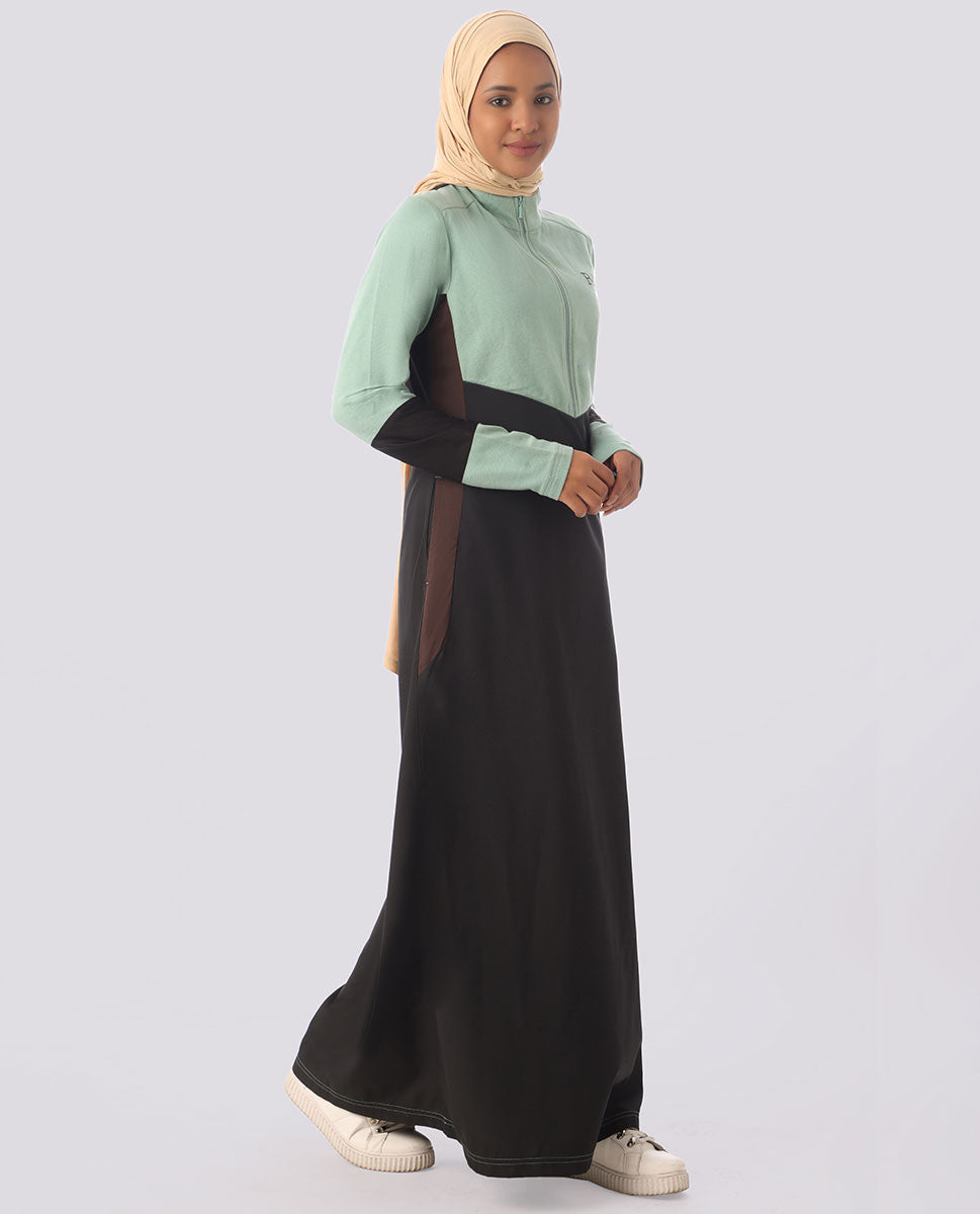 Chic Fashionista Color Contrast Black Jilbab