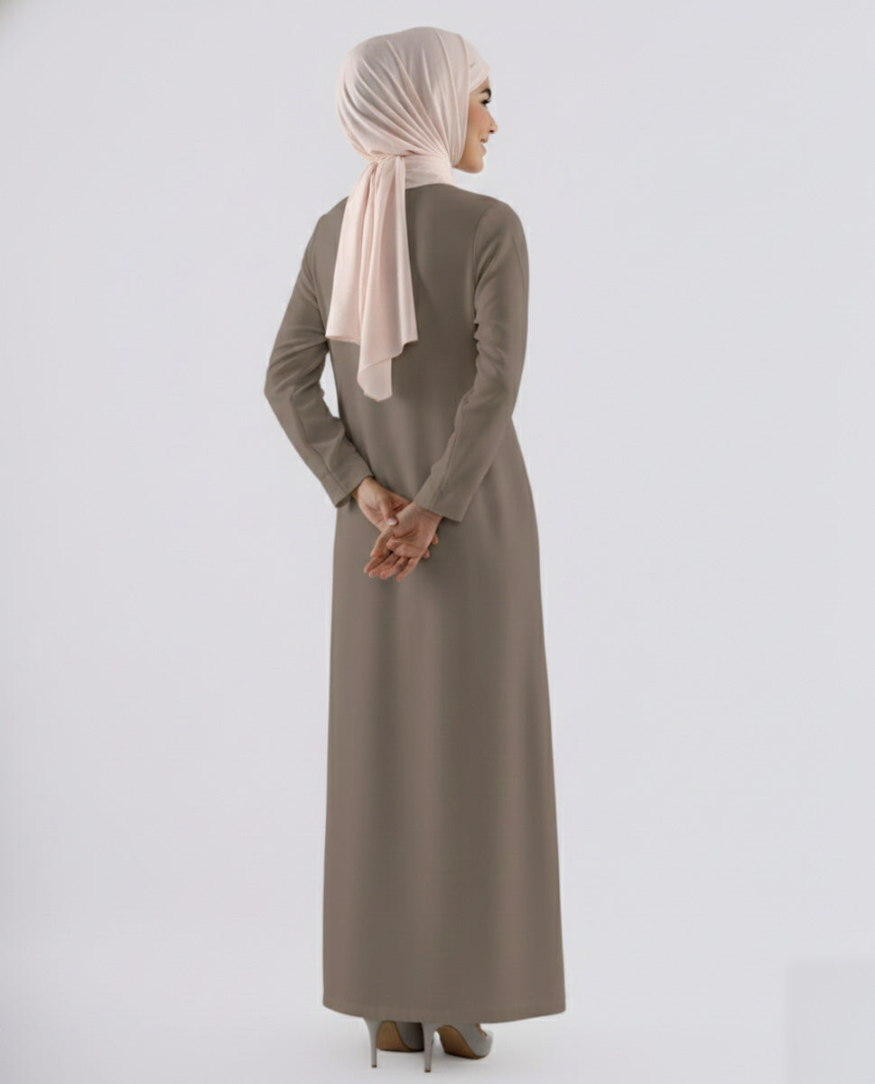 Rayon Full Sleeve Slip Dress - Steeple Grey