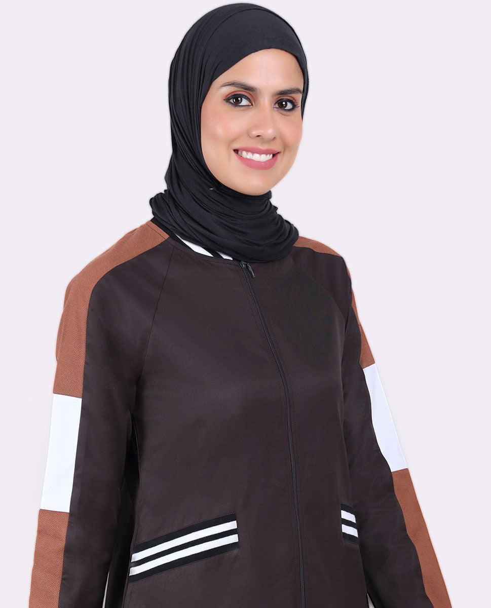 Dark Brown Collared Jilbab