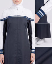 Classic Contrast Jilbab - Navy & White
