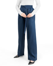Blue Inverted Double Pleat Trouser