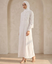 Floral Schiffli Half-Button Abaya