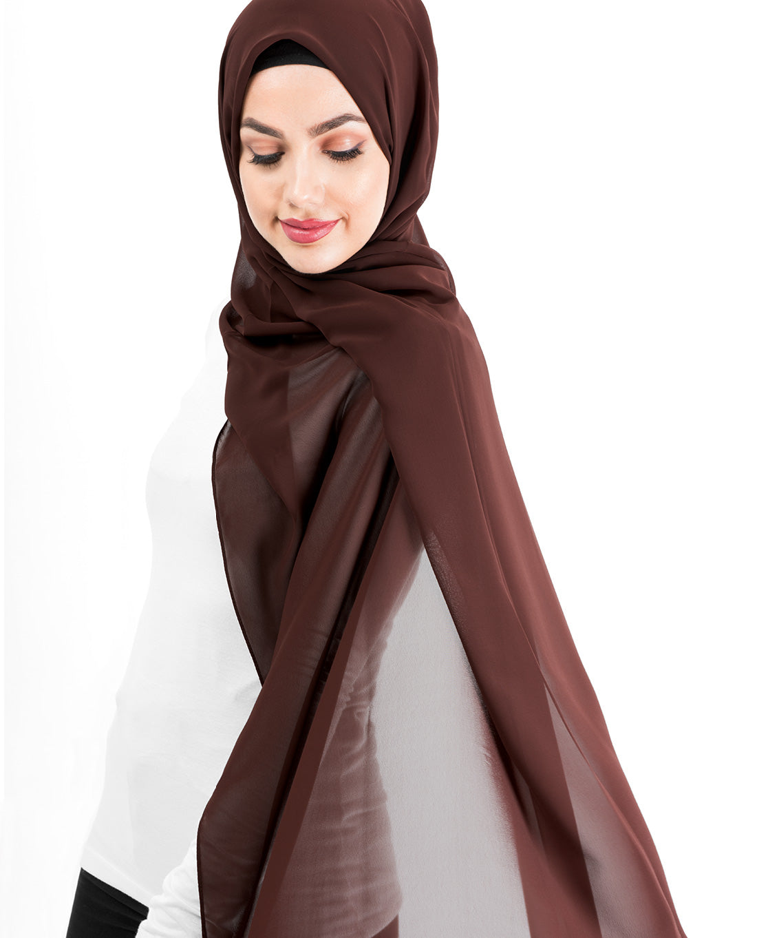 Chestnut Cotton Voile Scarf