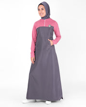 Pink And Warm Grey Kangaroo Pocket Jilbab