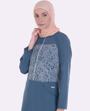 Geo Print Teal Jilbab