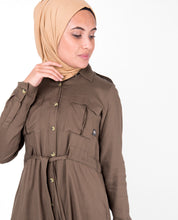 Teak Brown Full Front Open Jilbab