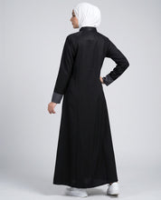Black & Grey Contrast Jilbab