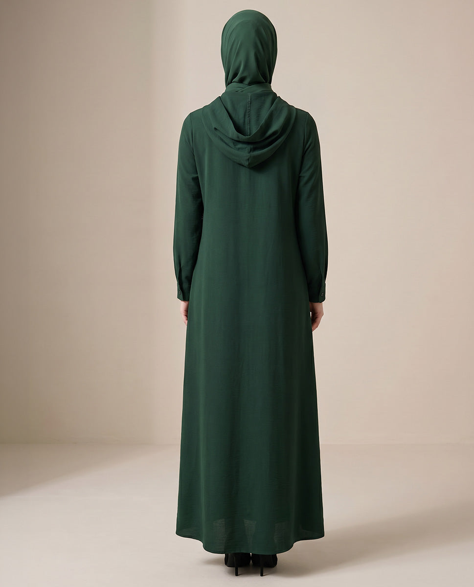 Bottle Green Urban Hooded Abaya